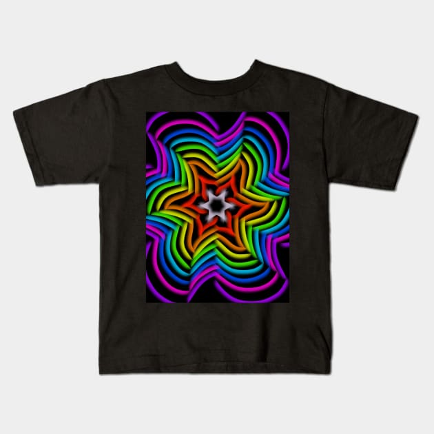 Neon Rainbow Star Kids T-Shirt by Aesir_Artwork